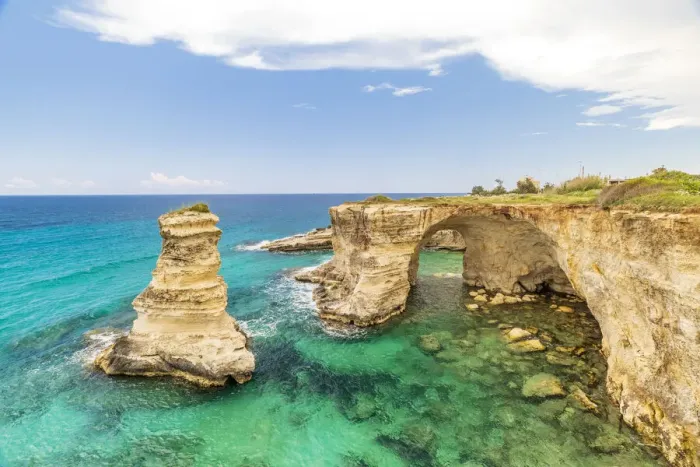 Framed Print : Italy, Apulia, Province of Lecce, Melendugno. The Faraglioni (limestone stacks Framed Print : Italy, Apulia, Province of Lecce, Melendugno. The Faraglioni (limestone stacks