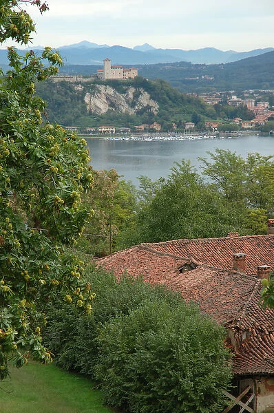 04. Italy, Arona, view of Lake Maggiore and Castello di Visconti