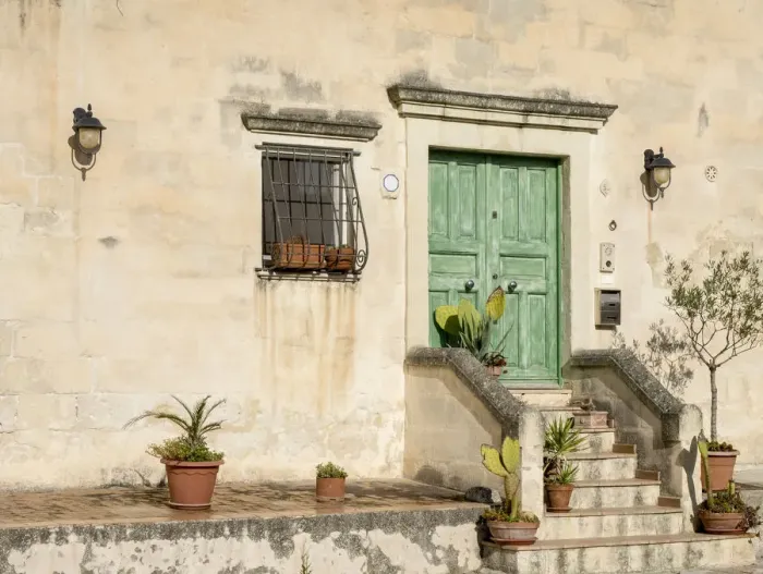 Framed Print : Italy, Basilicata, Matera. Plants adorn the outside walls of the Sassi houses Framed Print : Italy, Basilicata, Matera. Plants adorn the outside walls of the Sassi houses