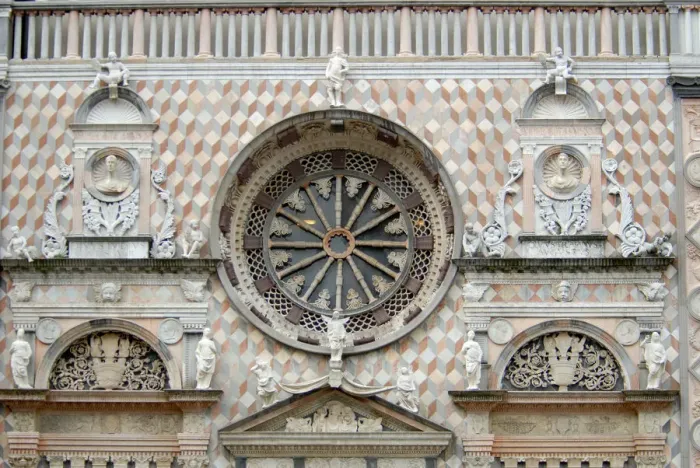 Framed Print : 04. Italy, Bergamo, detail of main window in Duomo Framed Print : 04. Italy, Bergamo, detail of main window in Duomo