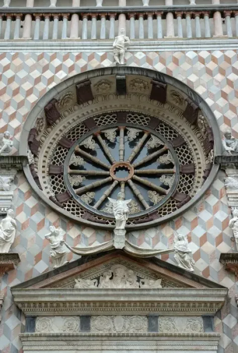 Framed Print : 04. Italy, Bergamo, detail of main window in Duomo Framed Print : 04. Italy, Bergamo, detail of main window in Duomo