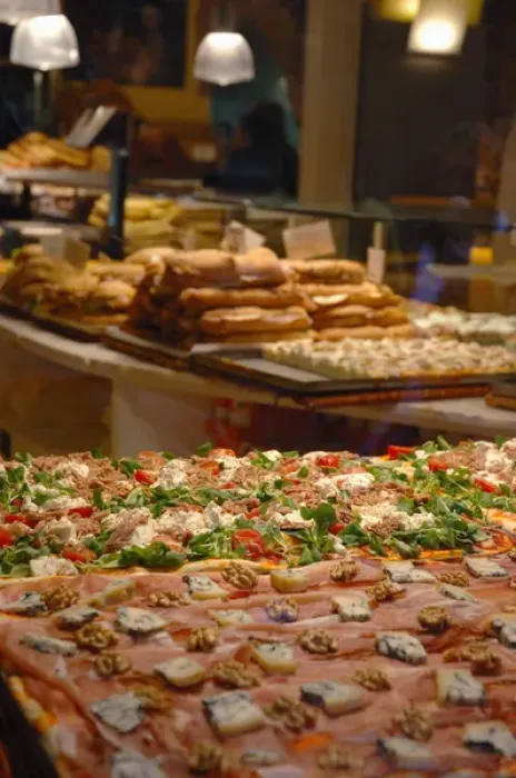 Framed Print : 04. Italy, Bergamo, pizza and sandwiches inside bakery (Editorial Usage Only) Framed Print : 04. Italy, Bergamo, pizza and sandwiches inside bakery (Editorial Usage Only)