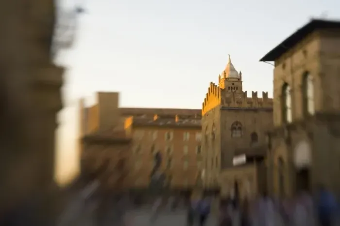 Framed Print : Italy, Bologna, Selective Focus in Warm Evening Light of Campanile di S. Pietro in Framed Print : Italy, Bologna, Selective Focus in Warm Evening Light of Campanile di S. Pietro in