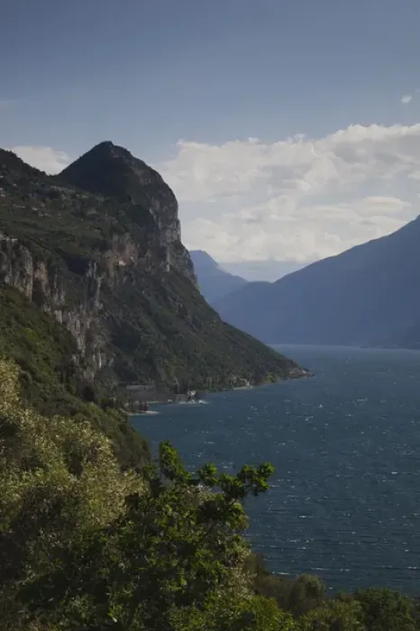 Framed Print : ITALY, Brescia Province, Campione del Garda. Lakeside cliffs Framed Print : ITALY, Brescia Province, Campione del Garda. Lakeside cliffs