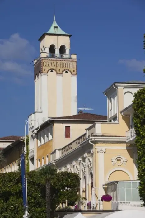 Framed Print : Italy, Brescia Province, Gardone Riviera. The Grand Hotel, morning