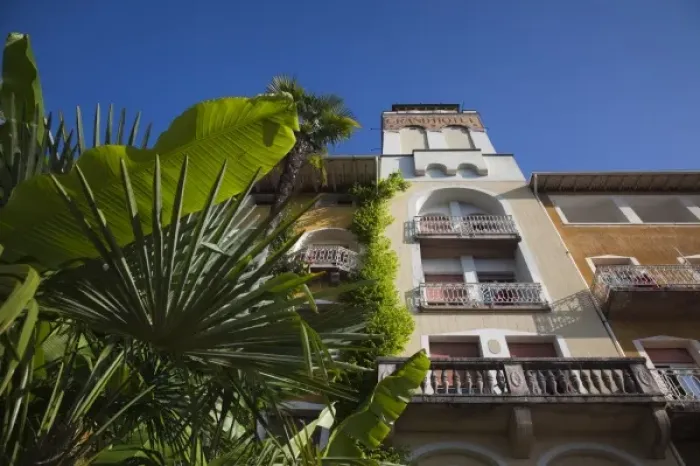 Framed Print : Italy, Brescia Province, Gardone Riviera. The Grand Hotel, morning Framed Print : Italy, Brescia Province, Gardone Riviera. The Grand Hotel, morning