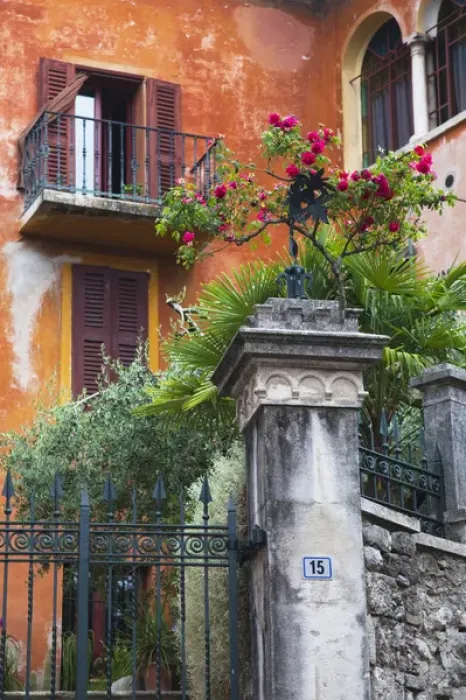 Framed Print : ITALY, Brescia Province, Gardone Riviera. Villa detail Framed Print : ITALY, Brescia Province, Gardone Riviera. Villa detail
