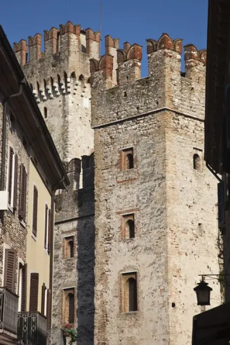 Framed Print : ITALY, Brescia Province, Sirmione. Castello Scaligero, b. 1250 Framed Print : ITALY, Brescia Province, Sirmione. Castello Scaligero, b. 1250