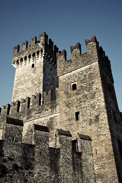ITALY, Brescia Province, Sirmione. Castello Scaligero castle, dawn