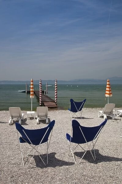 Italy, Brescia Province, Sirmione. Lakeside Beach