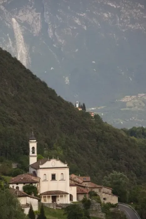 Framed Print : Italy, Brescia Province, Voiandes. Town church