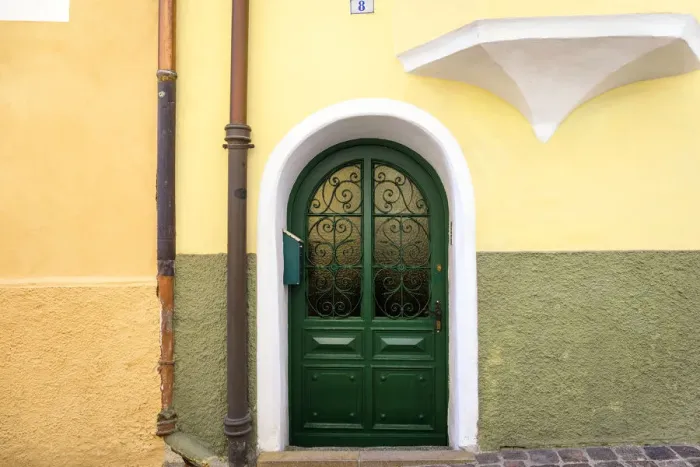 Framed Print : Italy, Bressanone. Colorful house exterior Framed Print : Italy, Bressanone. Colorful house exterior