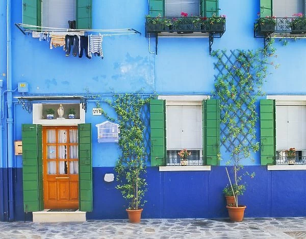 Italy, Burano. A colorful house in Burano near Venice