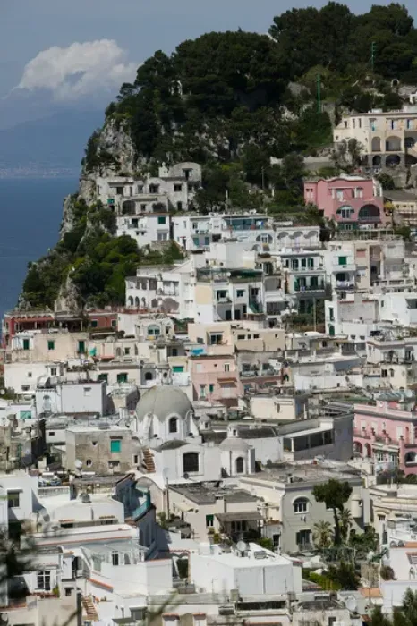 Framed Print : ITALY-Campania-(Bay of Naples)-CAPRI: View of CAPRI from Belvedere Cannone / Daytime Framed Print : ITALY-Campania-(Bay of Naples)-CAPRI: View of CAPRI from Belvedere Cannone / Daytime