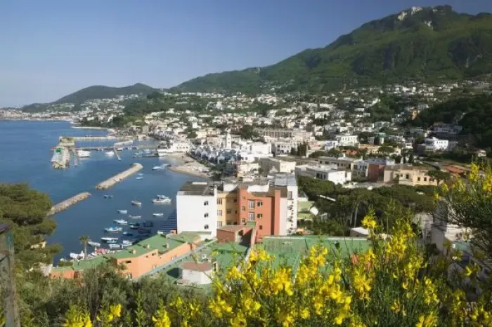 Framed Print : ITALY, Campania, (Bay of Naples), ISCHIA, LACCO AMENO: Town View / Daytime Framed Print : ITALY, Campania, (Bay of Naples), ISCHIA, LACCO AMENO: Town View / Daytime