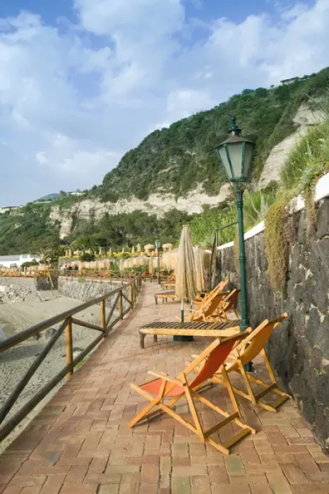 Framed Print : ITALY-Campania-(Bay of Naples)-ISCHIA-CITARA: Giardini Poseidon Water Park View / Sunset Framed Print : ITALY-Campania-(Bay of Naples)-ISCHIA-CITARA: Giardini Poseidon Water Park View / Sunset