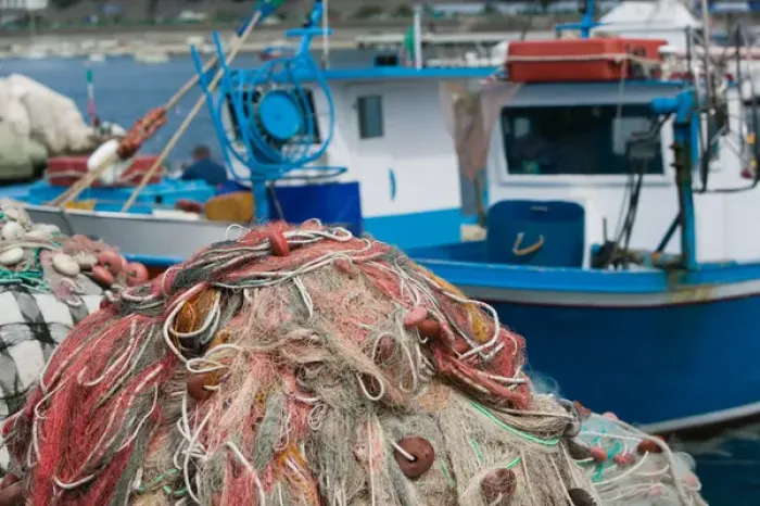 Framed Print : ITALY-Campania-(Bay of Naples)-ISCHIA-FORIO: Fishing Port / Fishing Nets Framed Print : ITALY-Campania-(Bay of Naples)-ISCHIA-FORIO: Fishing Port / Fishing Nets