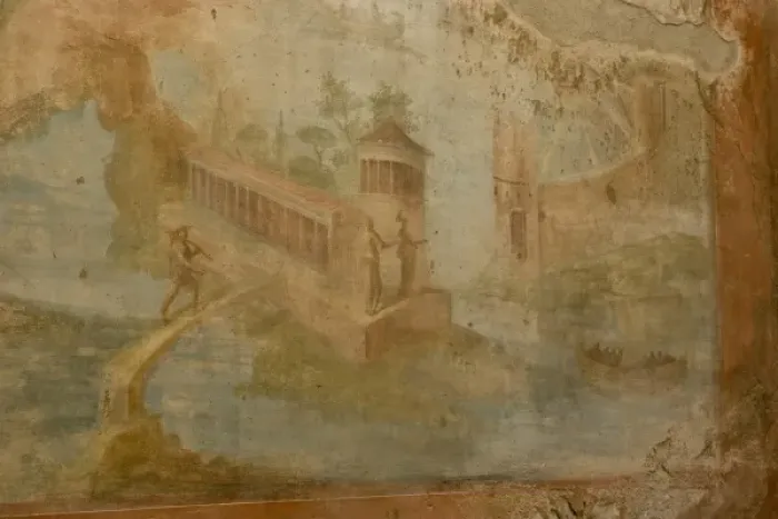 Framed Print : Italy, Campania, Pompeii. Fresco details in the House of the Small Fountain Framed Print : Italy, Campania, Pompeii. Fresco details in the House of the Small Fountain