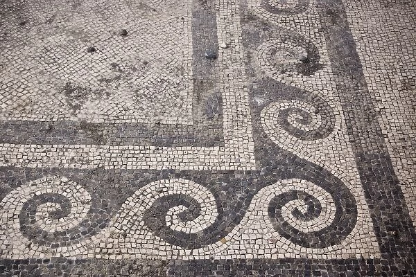 Italy, Campania, Pompeii. Mosaic floor patterns in the House of the Faun