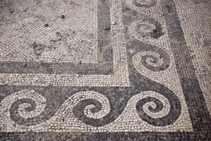 Framed Print : Italy, Campania, Pompeii. Mosaic floor patterns in the House of the Faun