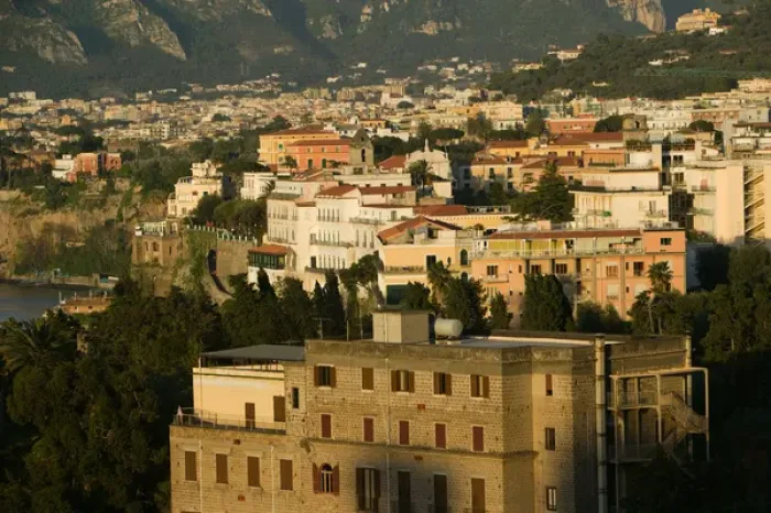 Framed Print : ITALY-Campania-(Sorrento Peninsula)-SORRENTO: Sunset View of Marina Grande Area Framed Print : ITALY-Campania-(Sorrento Peninsula)-SORRENTO: Sunset View of Marina Grande Area