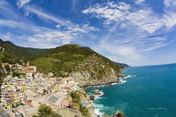 Italy, Cinque Terre, Vernazza, Hillside Town of Vernazza