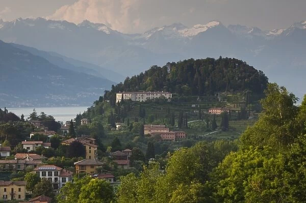 Italy, Como Province, Bellagio. Hillside view with mountains