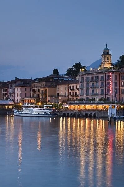 Italy, Como Province, Bellagio. Town view, evening