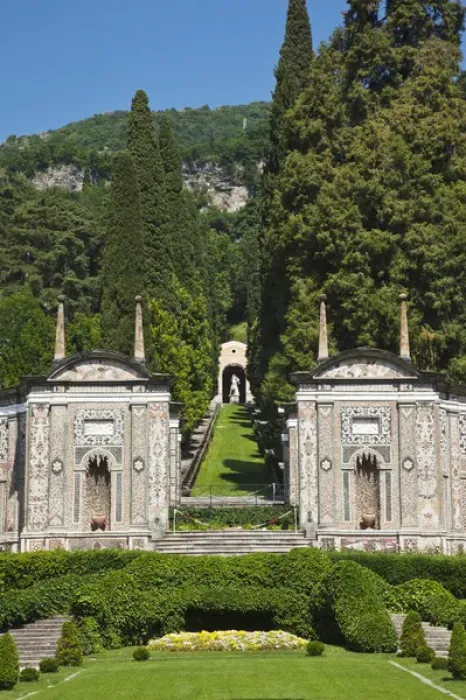 Framed Print : ITALY, Como Province, Cernobbio. Grand Hotel Villa D Este, garden entrance