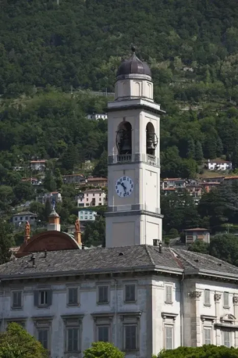 Framed Print : Italy, Como Province, Cernobbio. Town view from Piazza Risorgimento