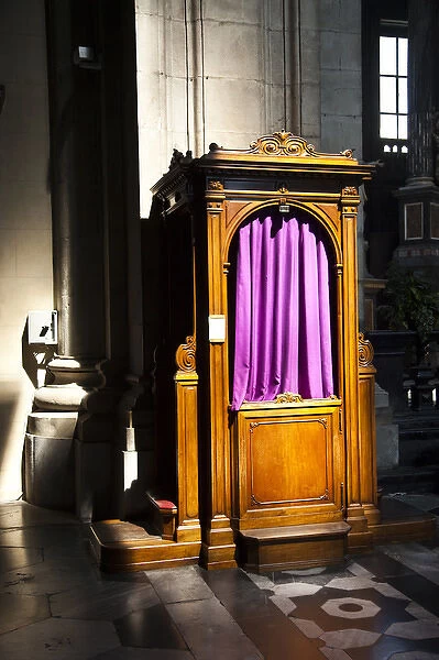 ITALY, Como Province, Como. Como Cathedral, confessional booth