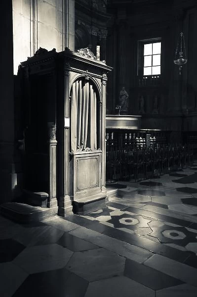 Italy, Como Province, Como. Como Cathedral, confessional booth
