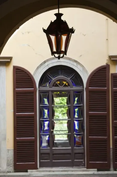 Framed Print : Italy, Como Province, Como. Old town window Framed Print : Italy, Como Province, Como. Old town window