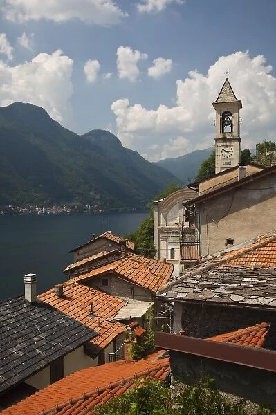 Italy, Como Province, Nesso. Town church