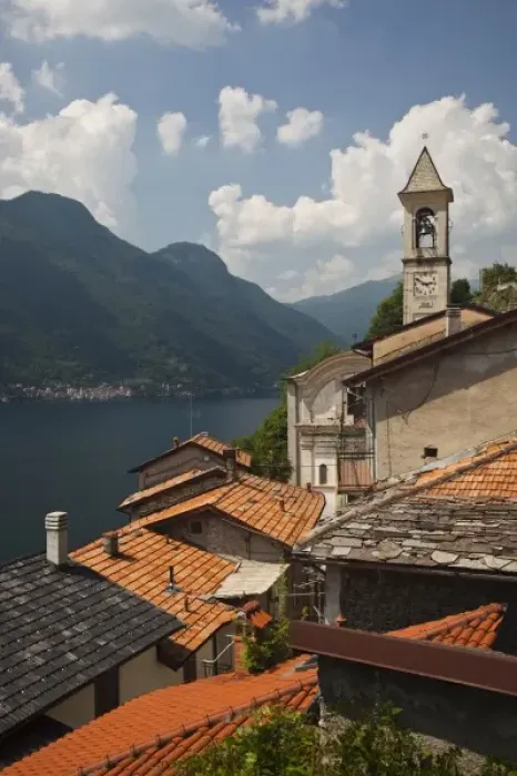 Framed Print : Italy, Como Province, Nesso. Town church Framed Print : Italy, Como Province, Nesso. Town church