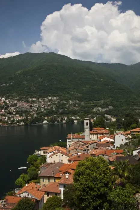 Framed Print : Italy, Como Province, Torno. Town view Framed Print : Italy, Como Province, Torno. Town view