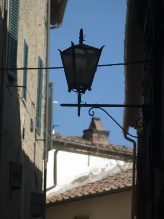 Framed Print : Italy, Cortona, Street lamps Framed Print : Italy, Cortona, Street lamps