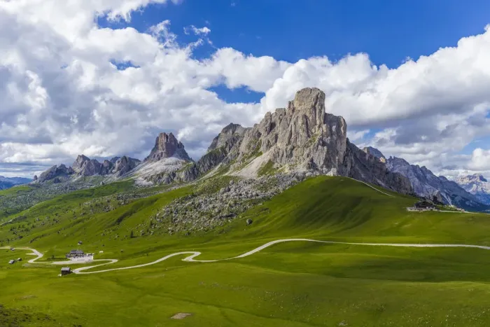 Framed Print : Italy, Dolomites, Giau Pass. Mountain meadow