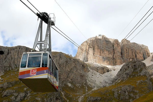 04. Italy, Dolomites, Trentino, Pordoi Pass, funicular ride to observatory