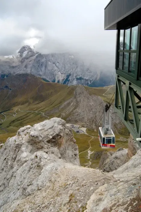Framed Print : 04. Italy, Dolomites, Trentino, Pordoi Pass, funicular ride to observatory Framed Print : 04. Italy, Dolomites, Trentino, Pordoi Pass, funicular ride to observatory
