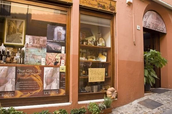 Italy, Dozza. A town store front
