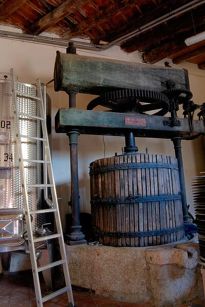 04. Italy, early wine press, Poggi Winery near Bardolino (Editorial Usage Only)