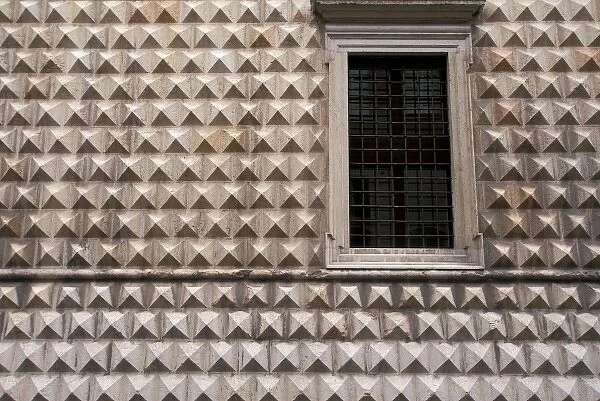 Italy, Emilia, Romagna, Ferrara. Palazzo dei Diamanti, diamond boss detail