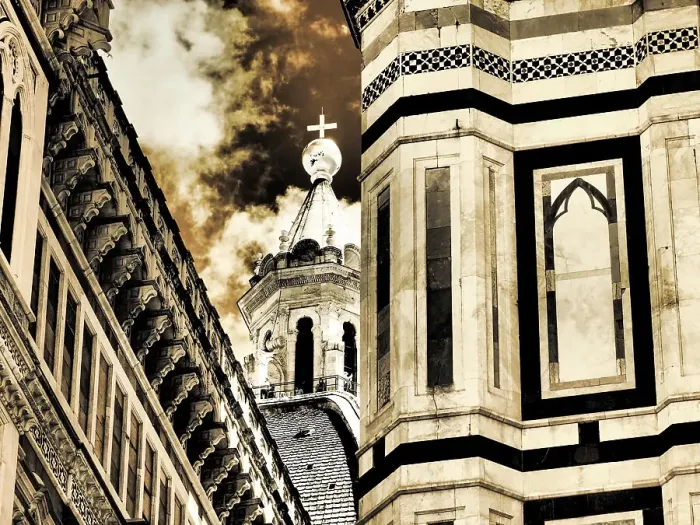 Framed Print : Italy, Florence. Infrared of Florence and duomo