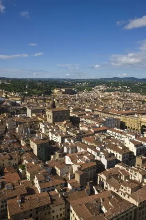 Framed Print : Italy, Florence. Looking southwwest over the city rooftops from Brunelleschis Dome