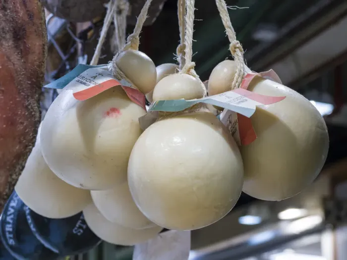 Framed Print : Italy, Florence. Mozzarella balls hanging in a shop in the Central Market Framed Print : Italy, Florence. Mozzarella balls hanging in a shop in the Central Market