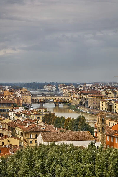 Italy, Florence, View of the Arno River