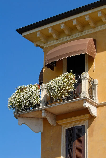 04. Italy, Garda, Lake Garda, corner of elegant building (Editorial Usage Only)