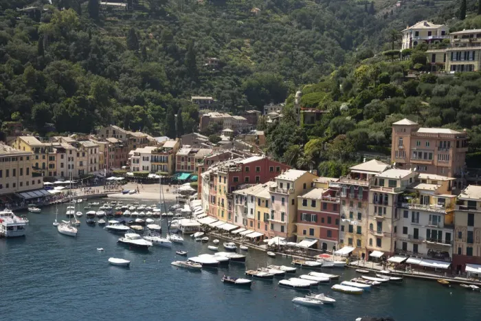 Framed Print : Italy, Genoa province, Portofino. Upscale fishing village on the Ligurian Sea, pastel Framed Print : Italy, Genoa province, Portofino. Upscale fishing village on the Ligurian Sea, pastel