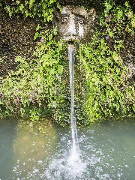 Italy, Lazio, Tivoli, Villa d Este. A mask of the Hundred Fountains